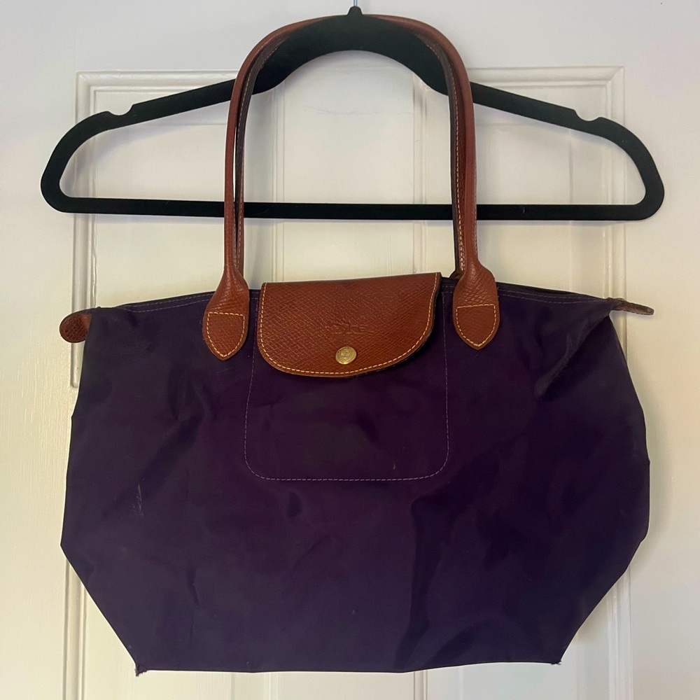 Longchamp Le Pliage Medium Tote in Purple